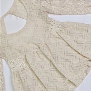 Free People Ivory Lace Top Size Small